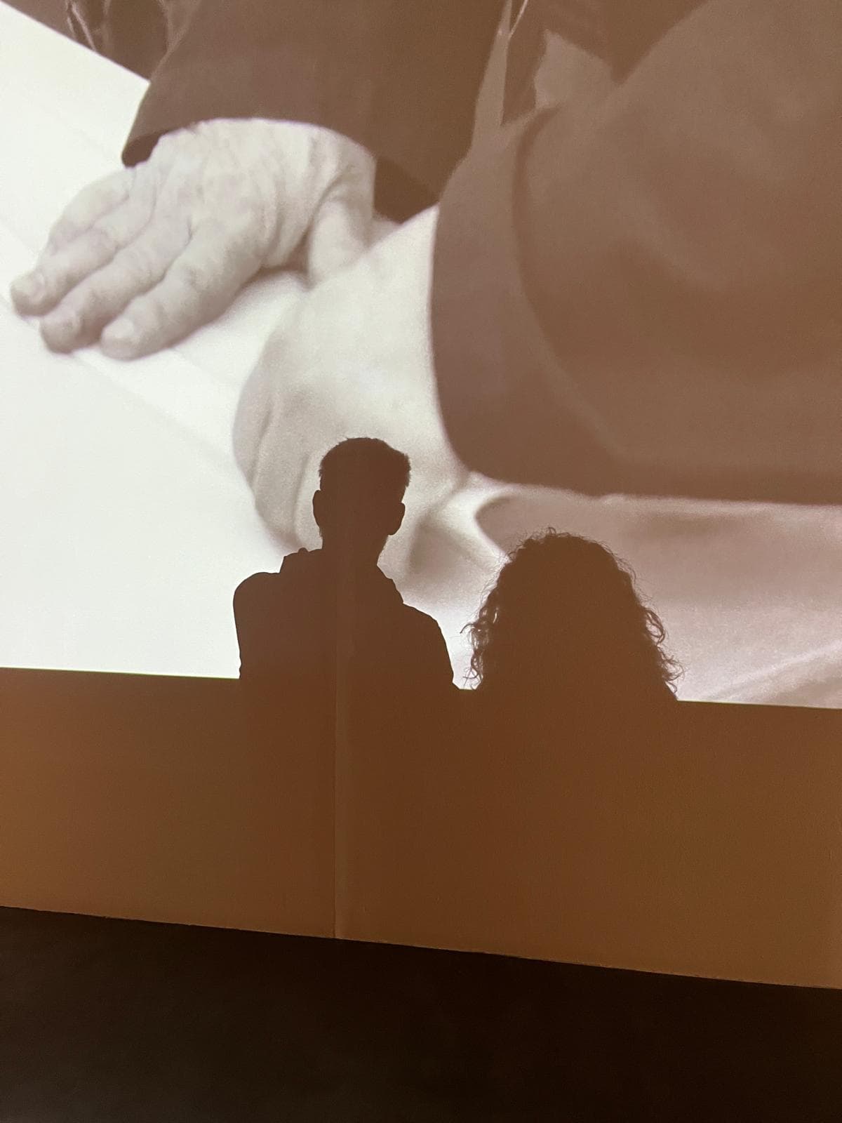 Chiara e Roberto davanti alla proiezione